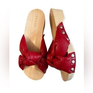 ✨RHODE✨Puffy Knot Wooden Heel Sandals